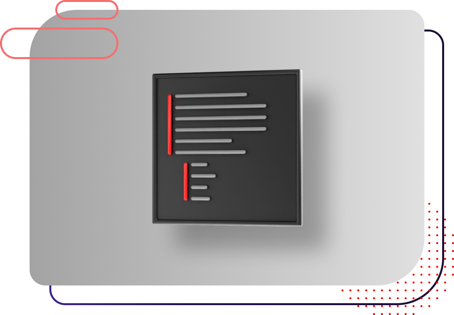 Stylized nested list on a gray background